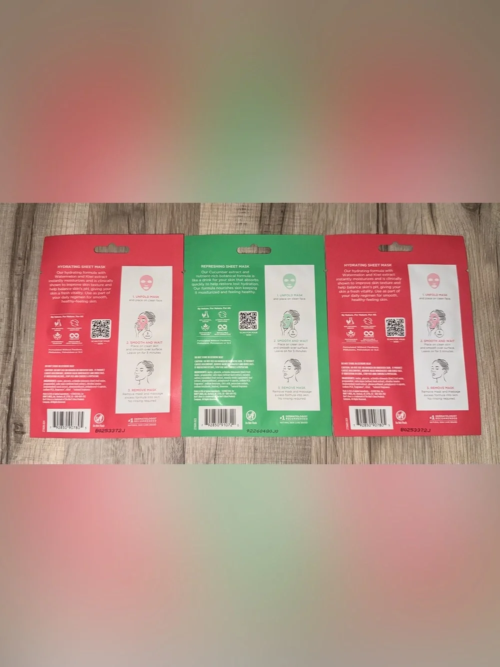 Burt's Bees Refreshing Cucumber Sheet Mask - Green & Yellow Packaging 3pk